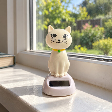 Gatito solar que baila Blanco