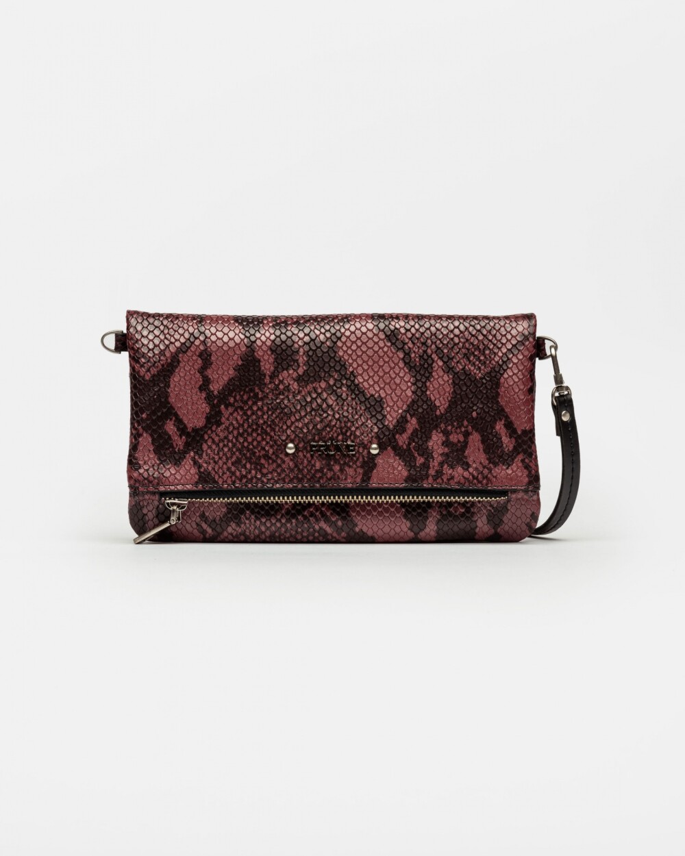 Mini Bag Honey En Cuero Snake Print Metalizado Bordeaux