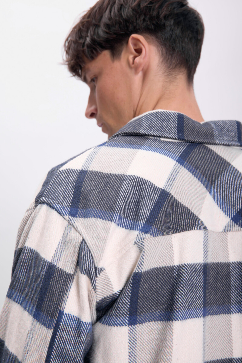 Sobrecamisa cuadros Crudo