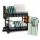 Set Utensilios Cocina 19Pz + Escurridor 2Niv Acero Inox Verde Claro