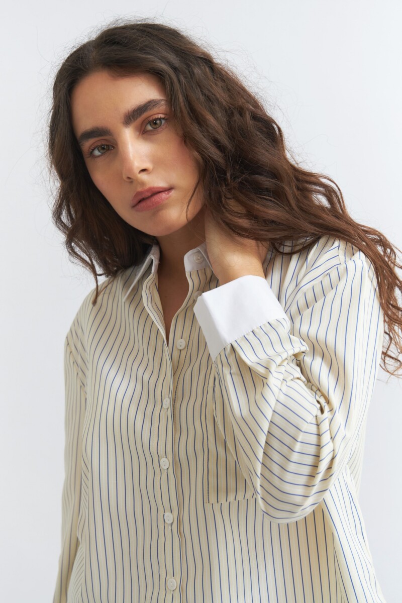 Camisa crop top bicolor AMARILLO
