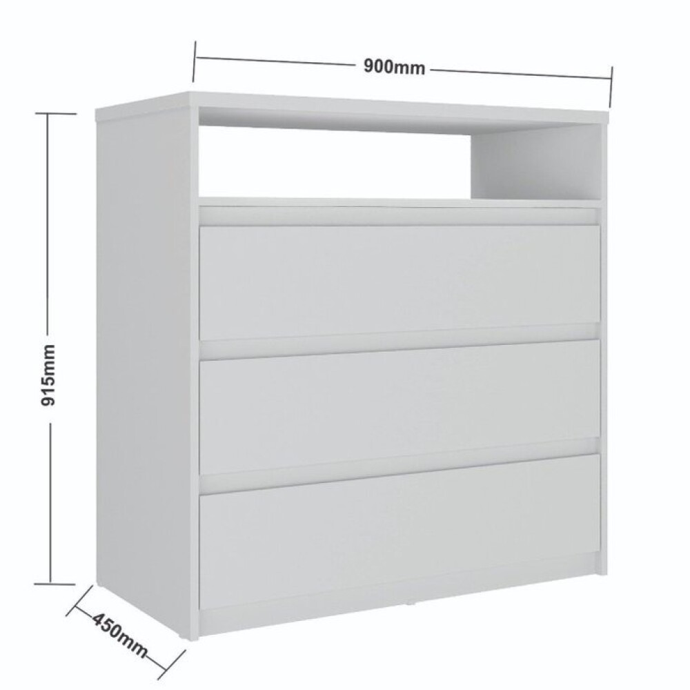 Cómoda 3 cajones SOUTH Plus Blanco