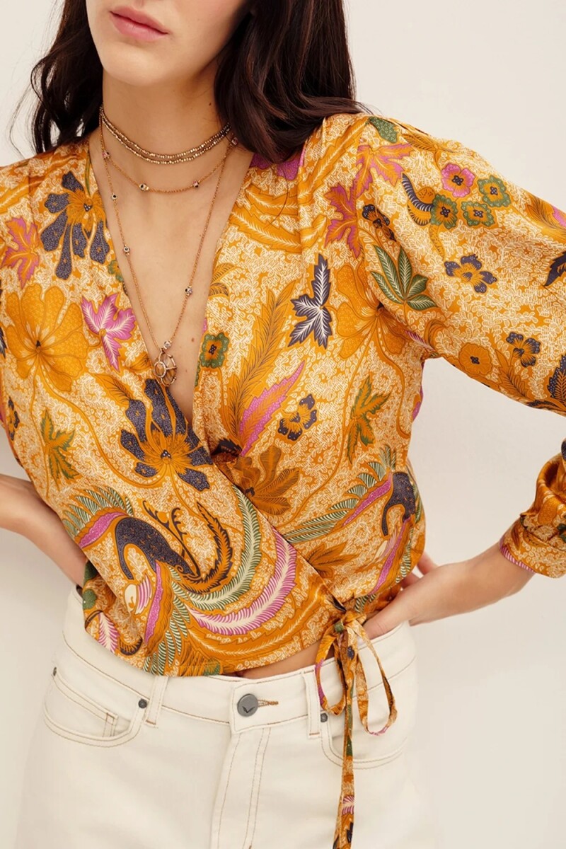 CAMISA WRAP BALI Mostaza