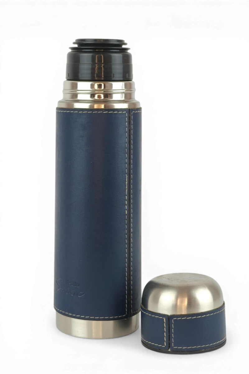 Termo de acero forrado 500 ml Azul