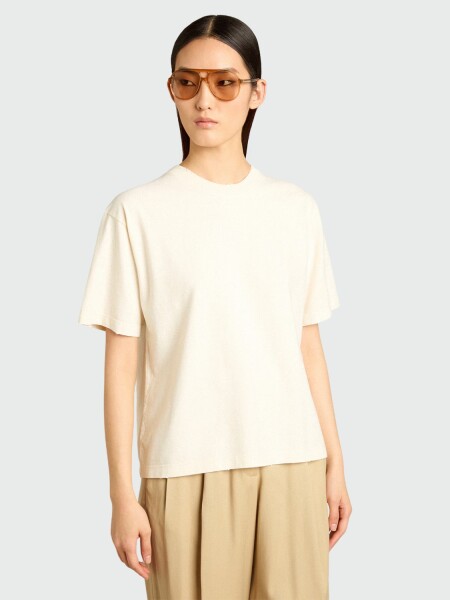GOLDEN GOOSE - REMERA DE ALGODÓN CON LOGO INVERTIDO EN LA ESPALDA Blanco