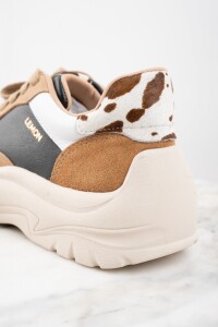 Zapatilla Cuero Combinada Negro