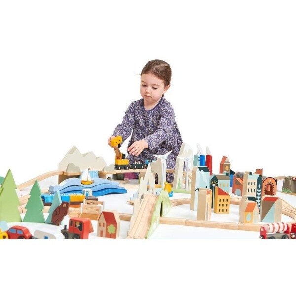 Juguete Pista De Tren Panoramica Tender Leaf Madera Infantil Juguete Pista De Tren Panoramica Tender Leaf Madera Infantil