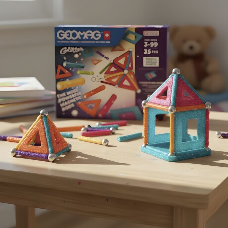 Juego Geomag paneles magnéticos reciclados glitter 35 pzas Juego Geomag paneles magnéticos reciclados glitter 35 pzas