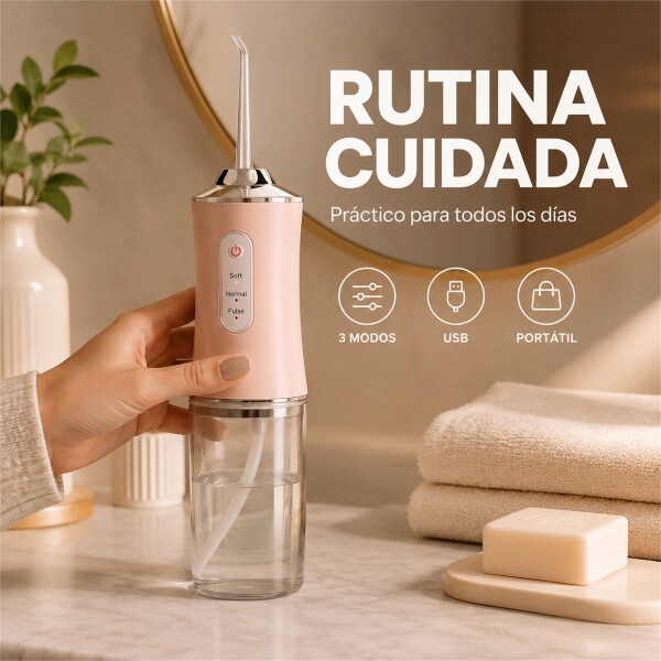 Irrigador Limpiador Oral Bucal Dental Brackets Profesional Rosa