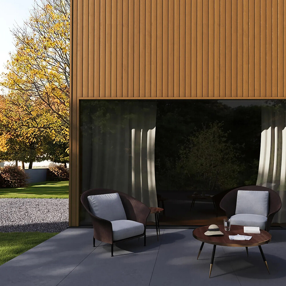 REVESTIMIENTO EXTERIOR WPC TEAK 2900x219x26mm Revestimiento Exterior Wpc Teak 2900x219x26mm