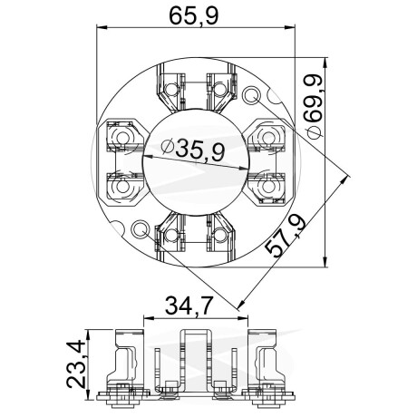 PORTA CARBONES - TRACTOR TRAMONTINI SIST.HITACHI 7X18X16.4MM 12V UNIFAP PORTA CARBONES - TRACTOR TRAMONTINI SIST.HITACHI 7X18X16.4MM 12V UNIFAP