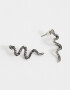 Aros Colgantes Cortos Aros Colgantes Cortos Serpiente Cubic - Plateado
