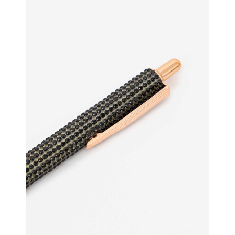 Lapicera Con Strass Oro Negro