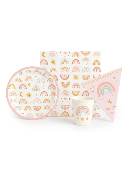 PARTY SET ARCOIRIS BLANCO