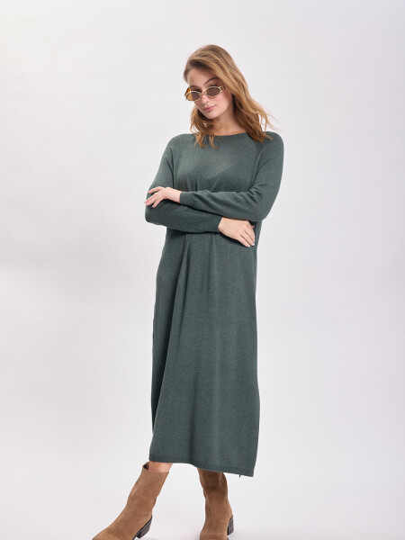Vestido largo punto Verde