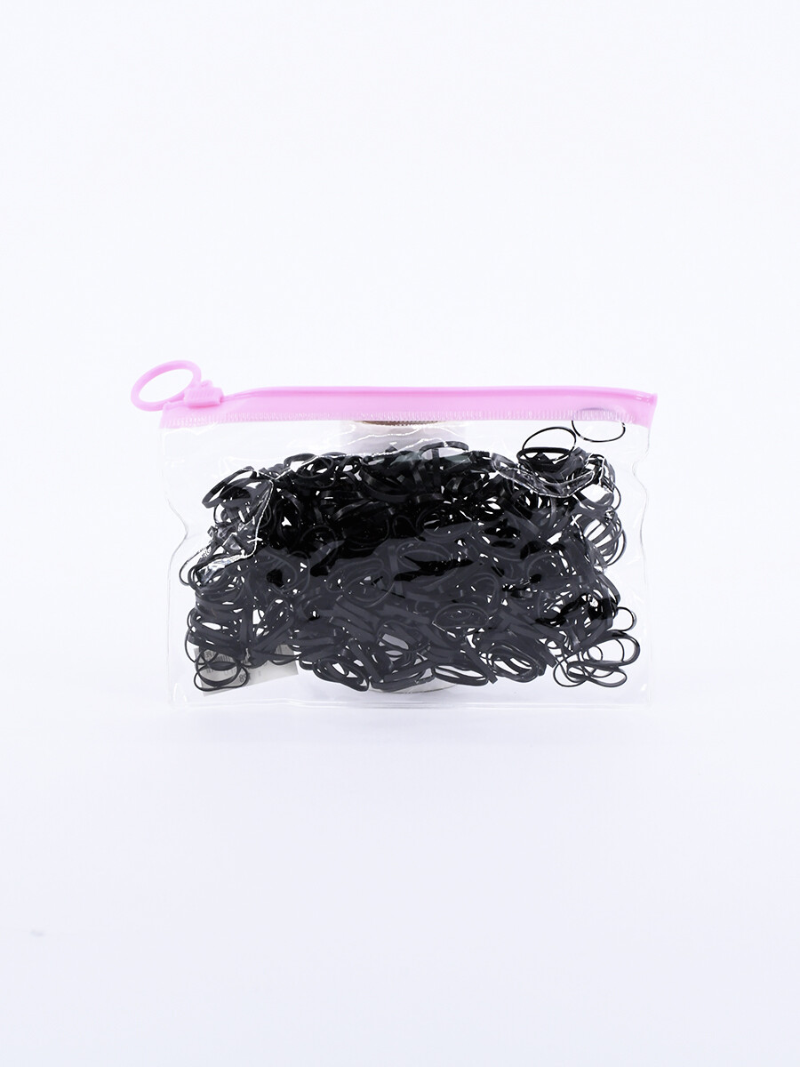 CARTUCHERA CON GOMAS PARA PELO - NEGRO 