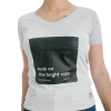 Muvem Ladies Print V Neck T-Shirt Beige