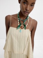 Set De Collares Con Piedras Y Conchas multicolor