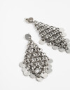 Aros Colgantes Largos Metal Aros Colgantes Largos Mesh - Plateado Antique Silver