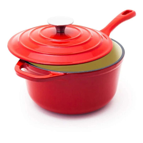 Cacerola Esmaltada 18CM Con Mango Haoke Volf Roja