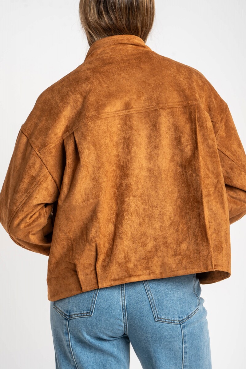 Bomber Gamuza Cuero Vegano Camel