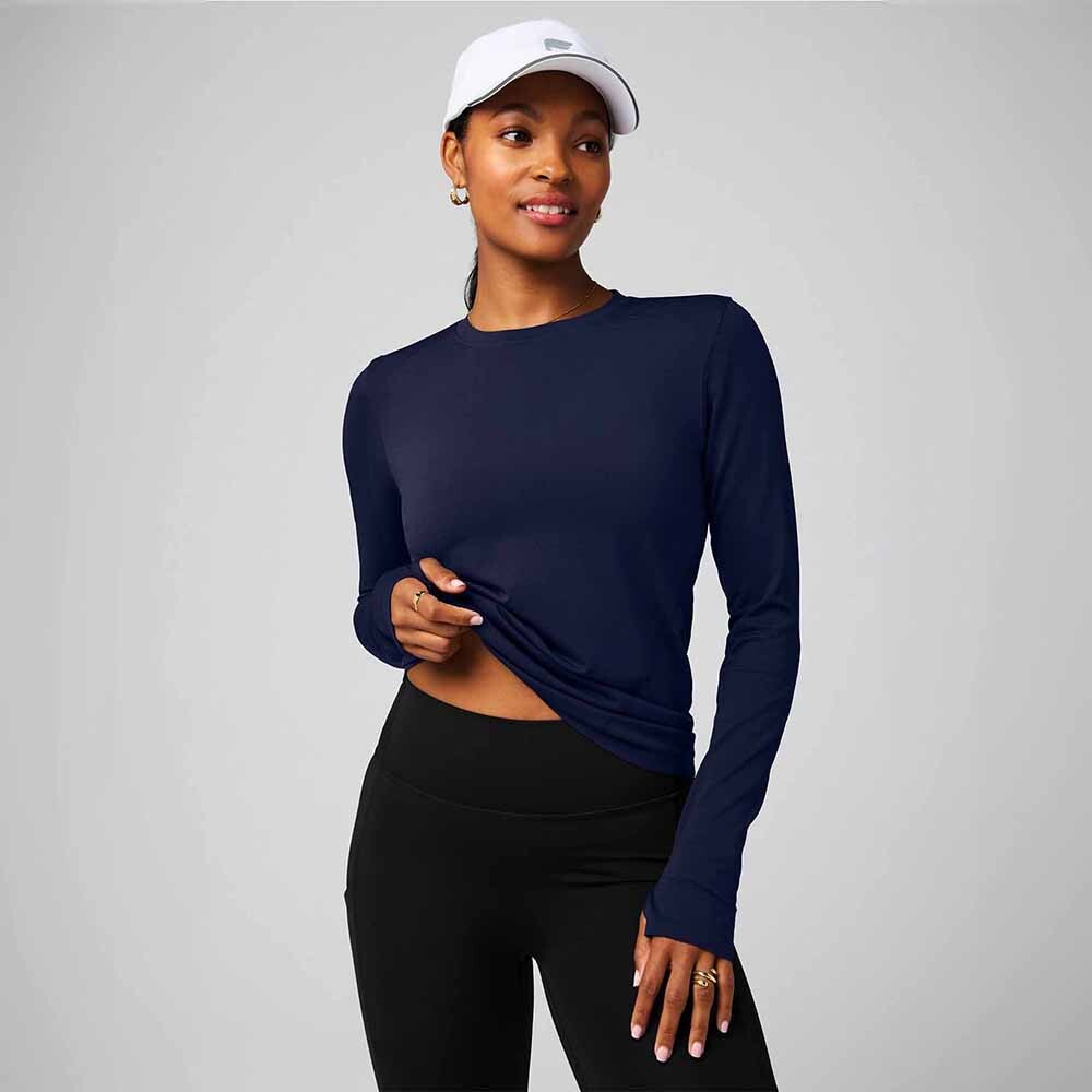 Polo Manga Larga Feather Tech+ Long-Sleeve Top Mujer Deep Navy