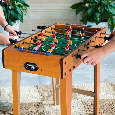 Futbolito Mesa de Pie Mini Metegol Juego de Fútbol en Madera Natural