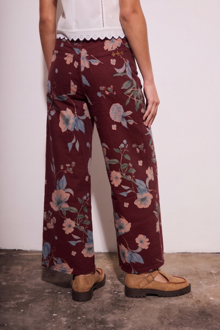 Jean Wide Leg Print Print