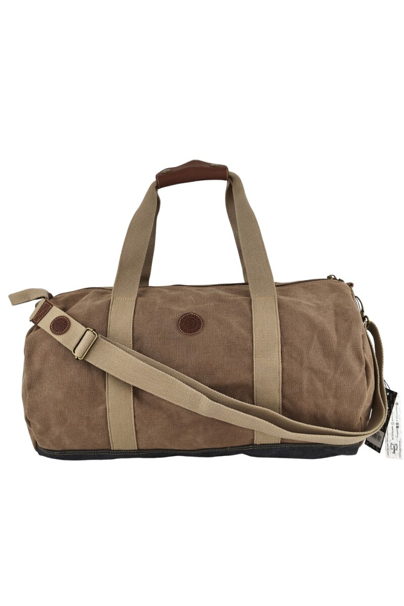 Bolso tubo de lona Marrón