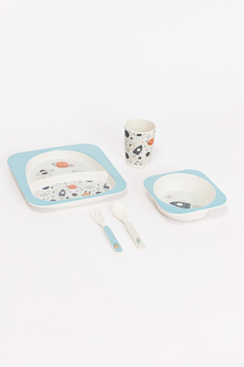 Set platos y vasos Blanco