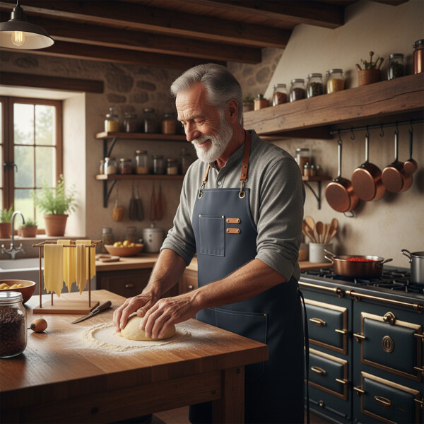 Delantal Gastronómico Jean Cocina Barbería Asado Chef Taller Color Azul
