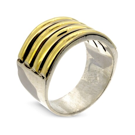 Anillo de plata 925 y double en oro 18 ktes. Anillo de plata 925 y double en oro 18 ktes.