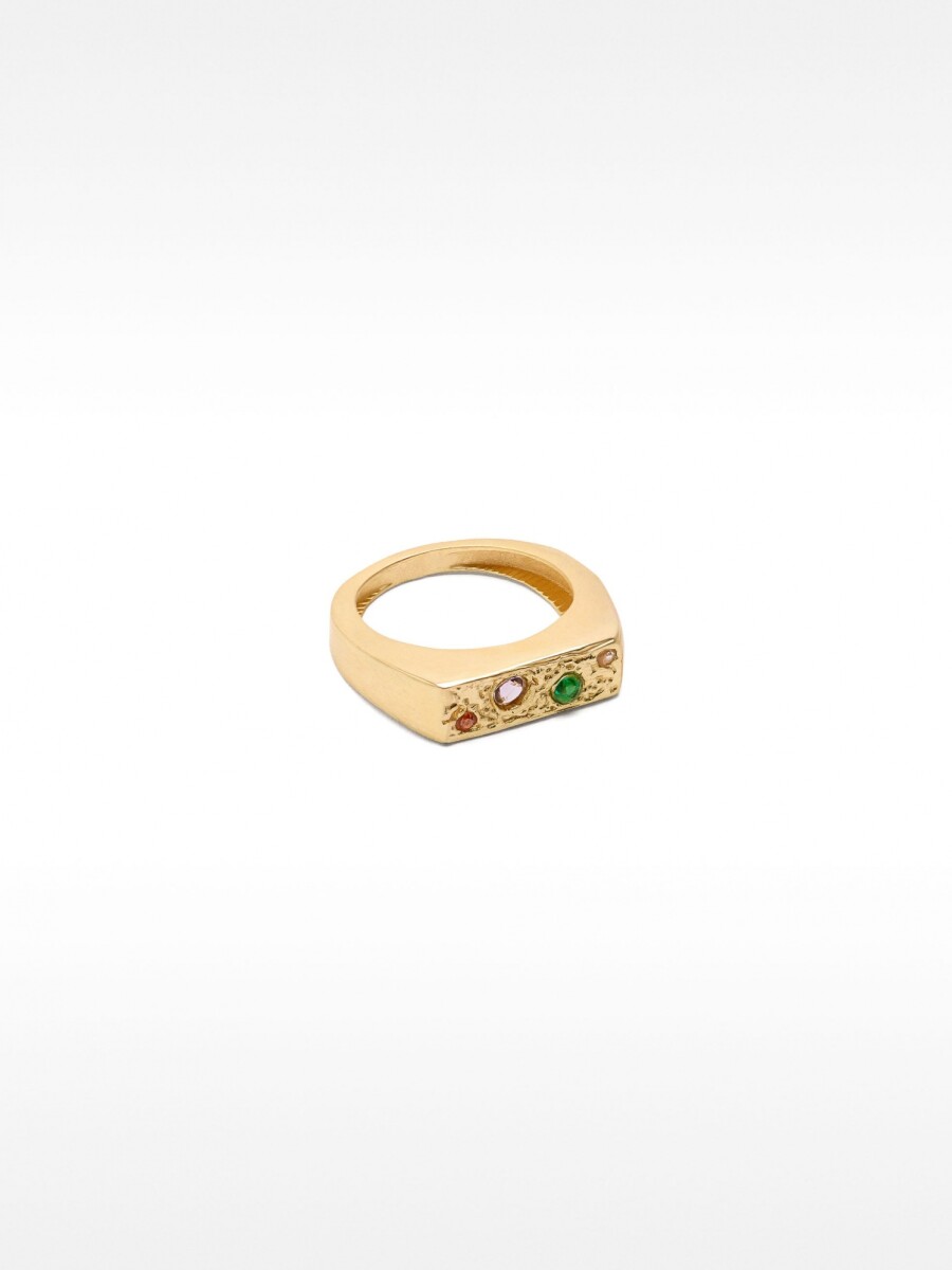 Anillo Con Cristales Multicolor multicolor