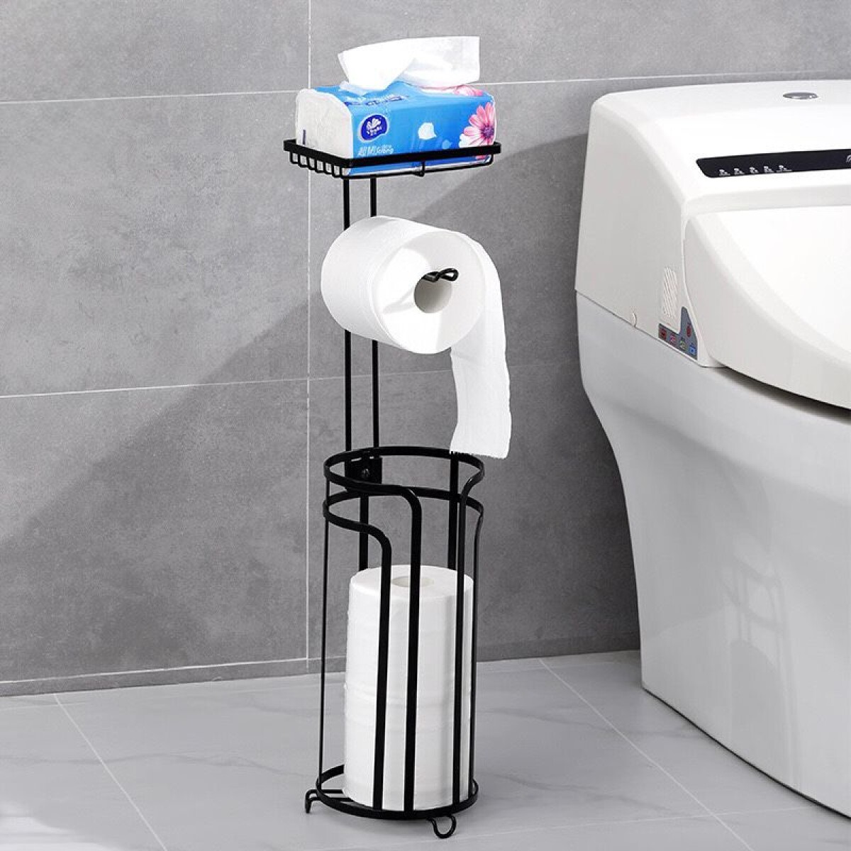 Porta Papel Higiénico con Estante y Almacenamiento 