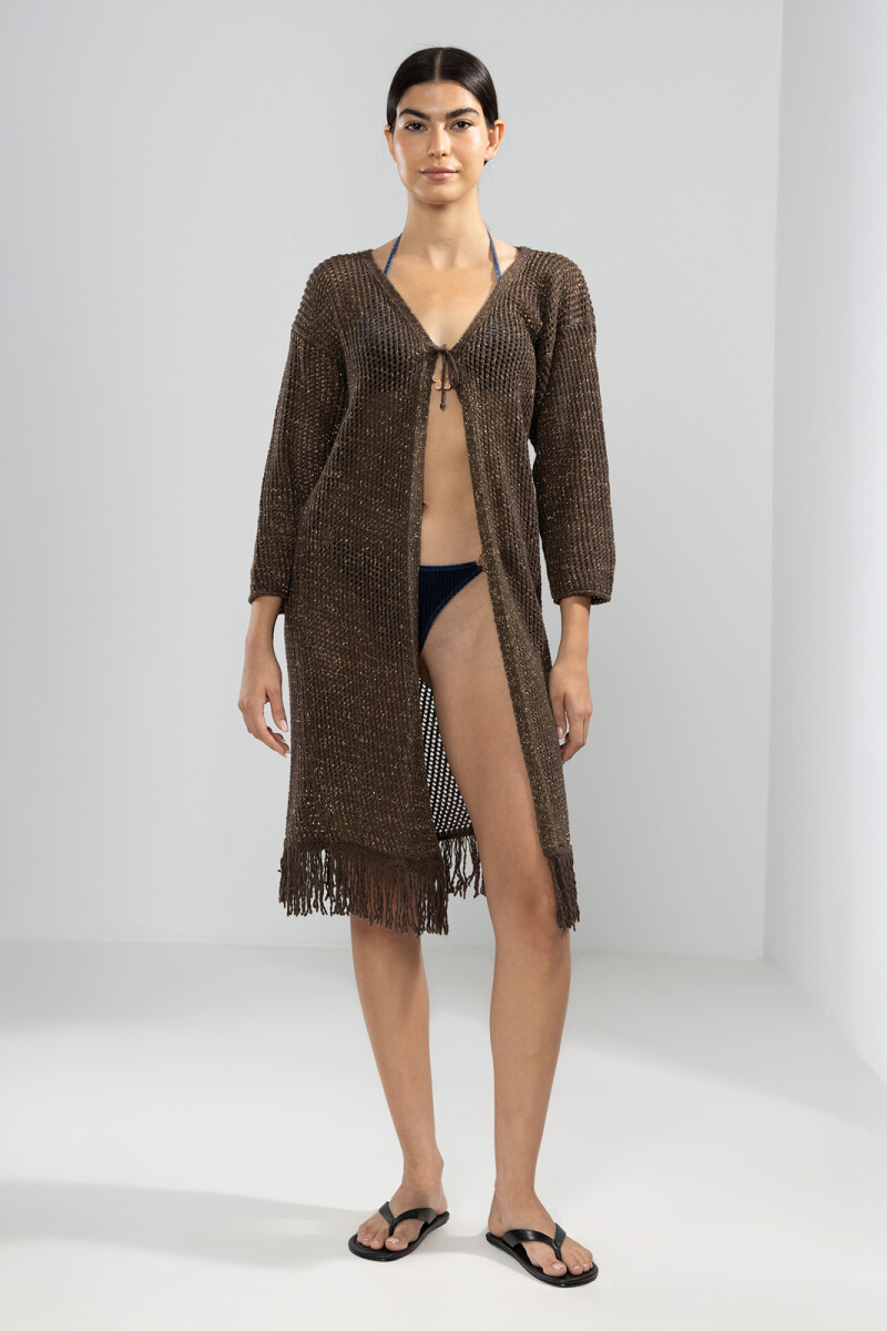 FRINGES CARDIGAN Chocolate