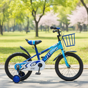 Bicicleta Infantil Yjtong R18 Canasto Rueditas Guardabarro Azul 1