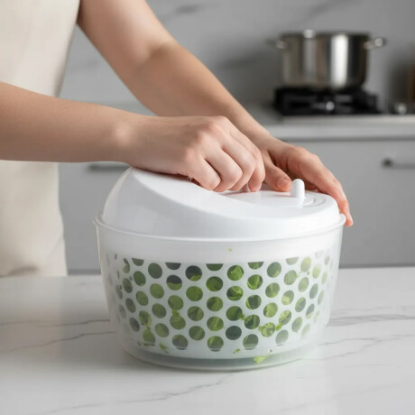 Secador Escurridor Colador Plástico de Vegetales Alimentos Blanco