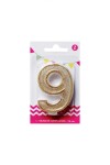 Vela grande glitter n # 9 oro Vela grande glitter n # 9 oro