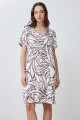 Vestido de lino con estampa abstracta chocolate