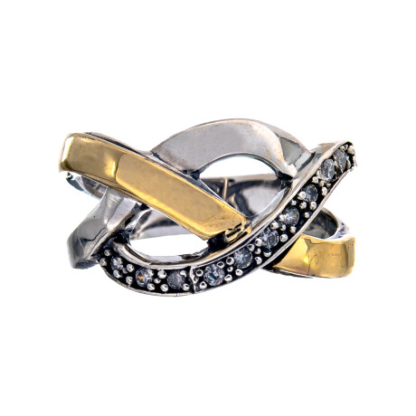 Anillo de Plata 925, Double y circonias Anillo de Plata 925, Double y circonias