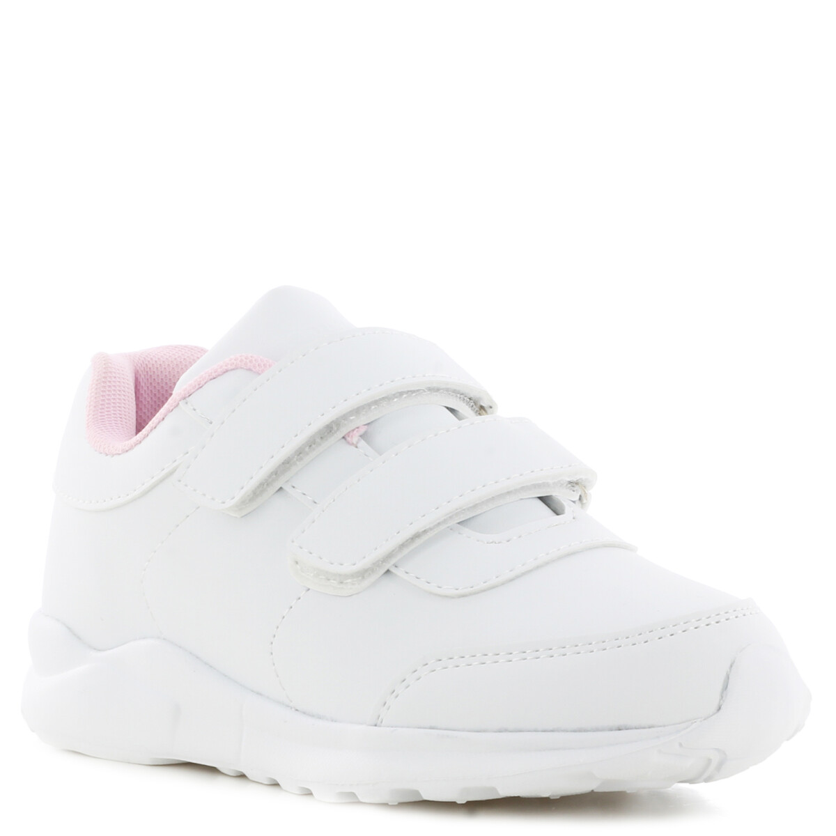 Championes Infantiles Boomerang WOODY con velcros - Blanco - Rosado 