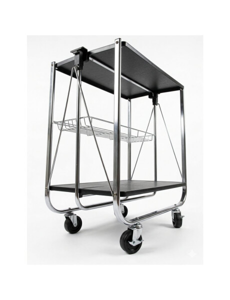 CARRITO PLEGABLE 3NIVELES 40x63x70CM NEGRO Y METAL CARRITO PLEGABLE 3NIVELES 40x63x70CM NEGRO Y METAL
