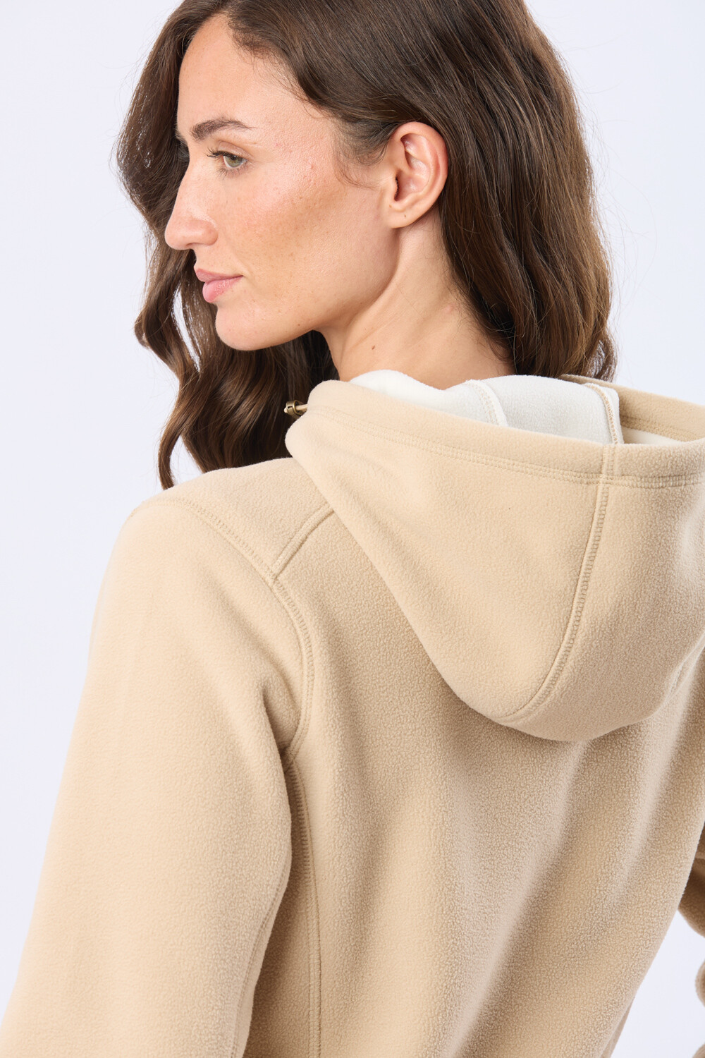 CAMPERA POLAR CON CAPUCHA Beige