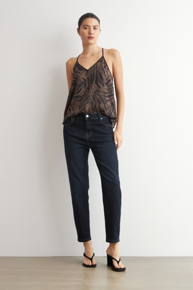 Top animal print tostado