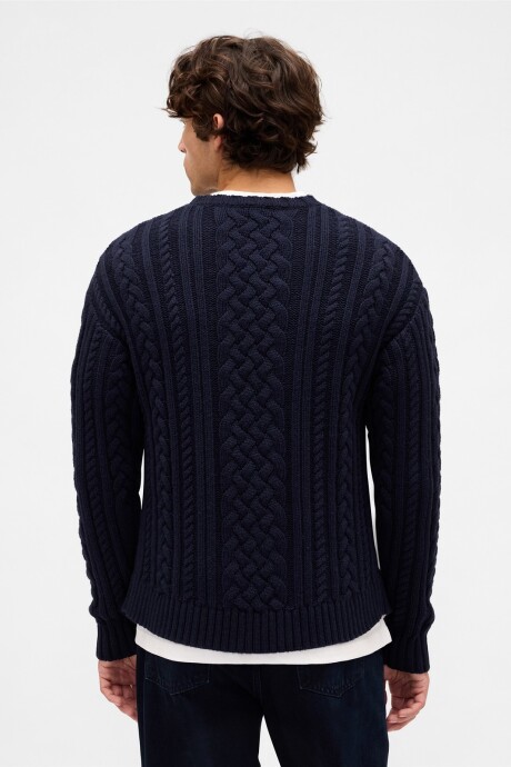 Buzo Cable Heavy Hombre New Navy