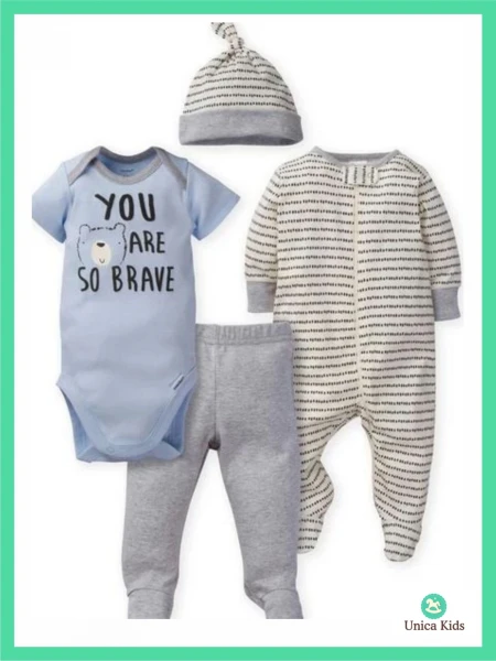CONJUNTO GERBER 4 PIEZAS OSITO CELE GRIS