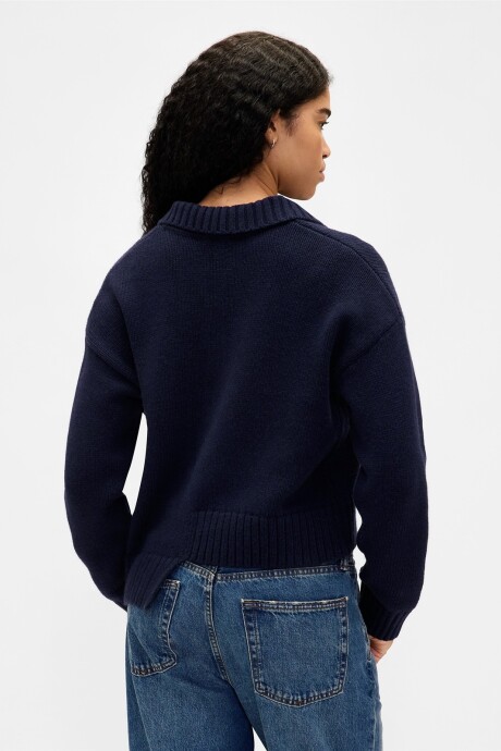 Buzo Polo Logo Gap Mujer Navy Uniform