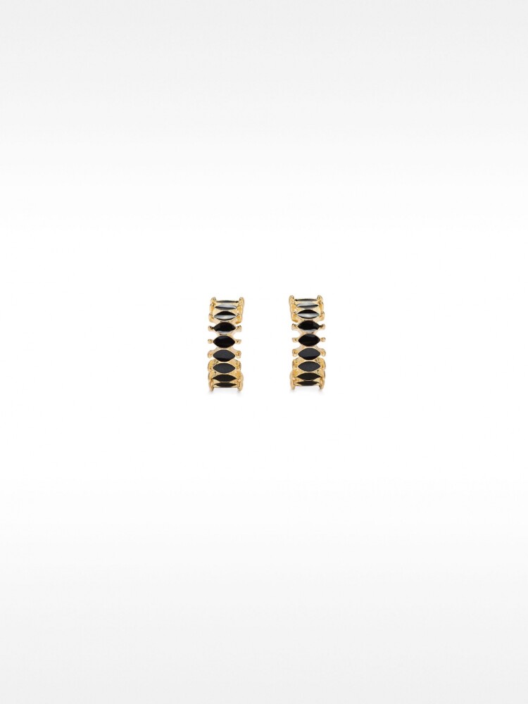 Aros Con Cristales negro