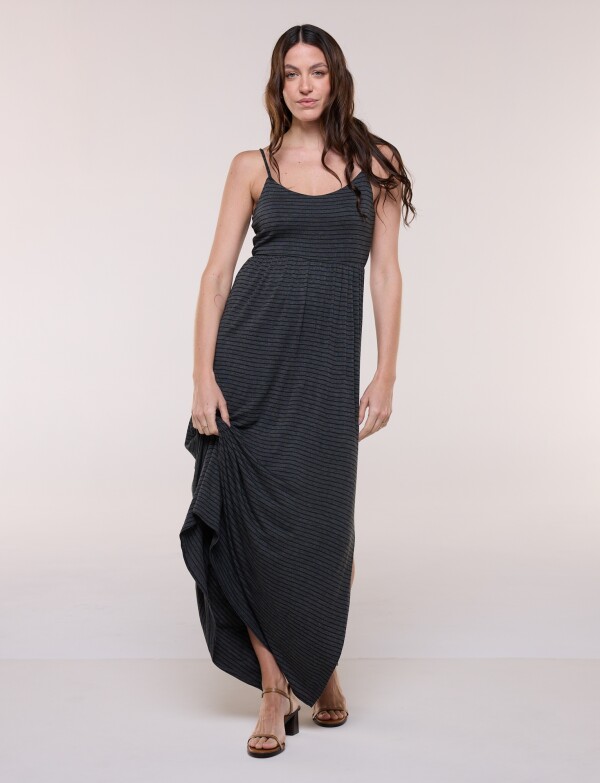 Vestido Maxi Rayas GRIS OSCURO