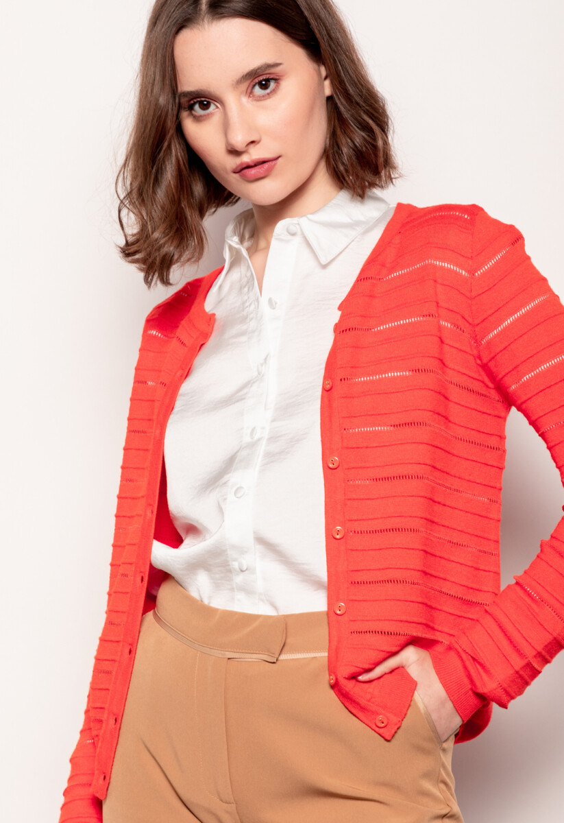 CARDIGAN MONA LISA - Rojo Brillante 